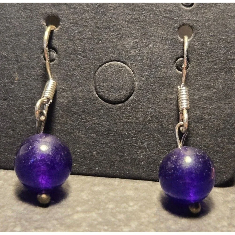 Purple Stone Sterling Silver Earrings